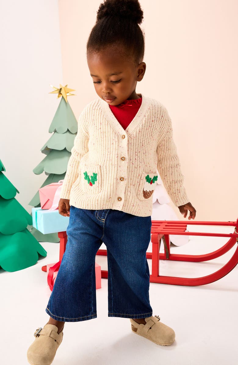 NEXT Kids' Christmas Pocket Cardigan, Alternate, color, Neutral