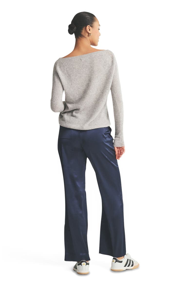 Lightweight Cashmere Boatneck Sweater, Alternate, color, Cement