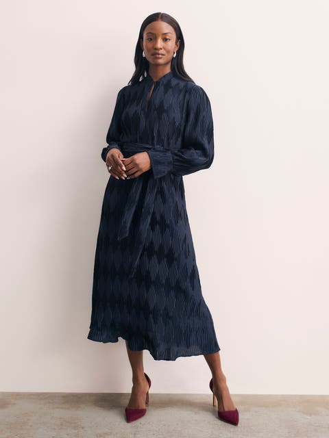 Aurellie Long Sleeve Tie Waist Dress