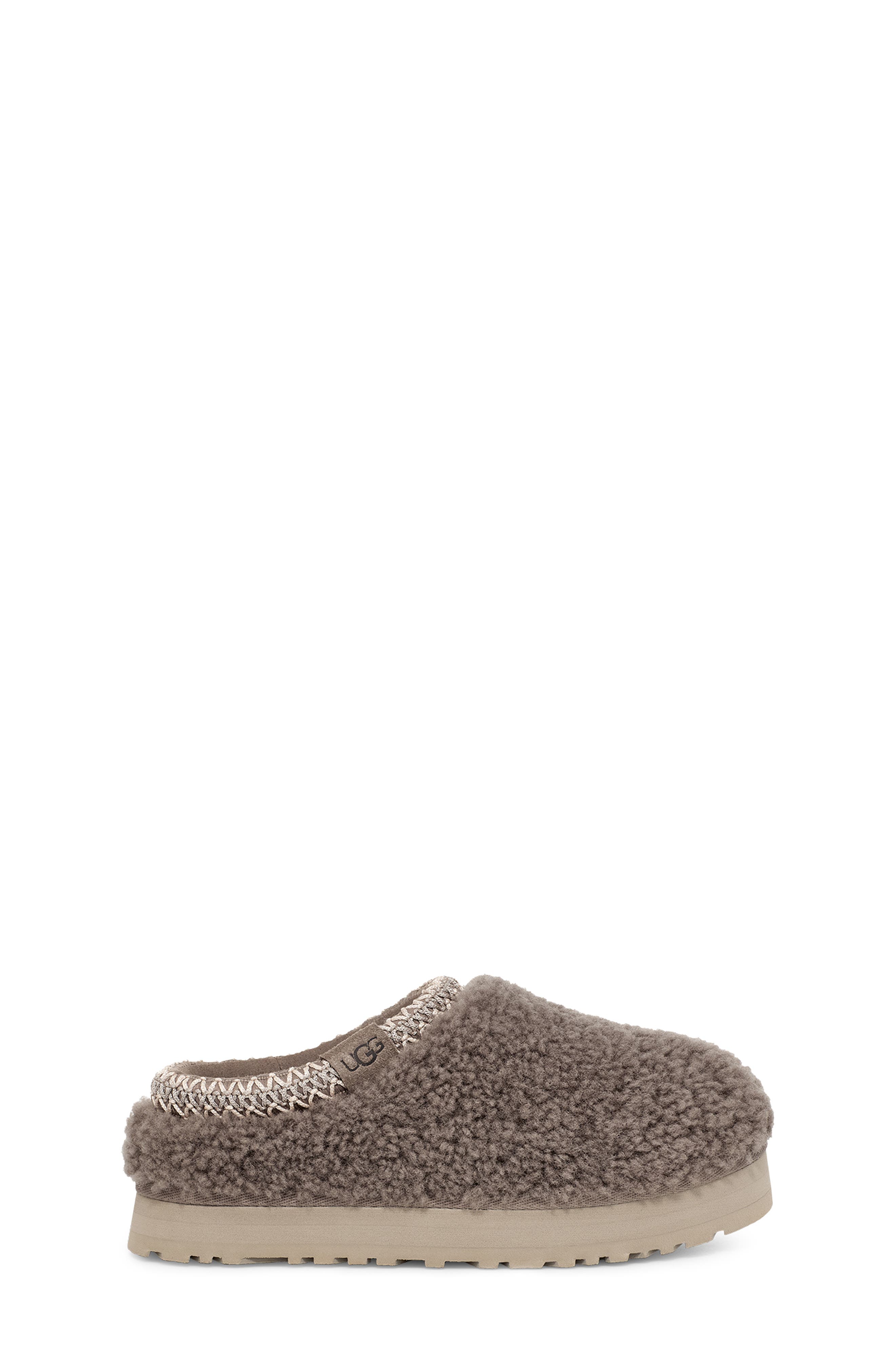 UGG<sup>®</sup> Tazz Maxi Curly Genuine Shearling Slipper, Alternate, color, Smoke Plume