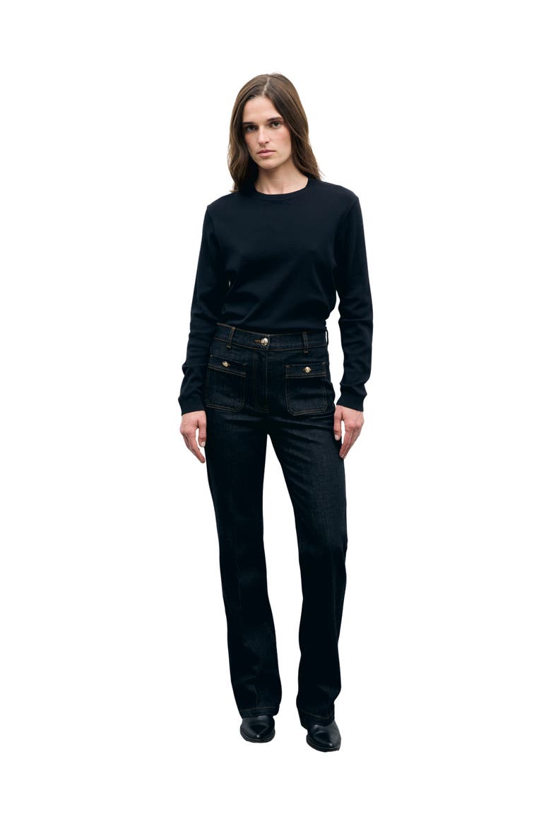 Ivana High Rise Flared Jeans, Alternate, color, Black