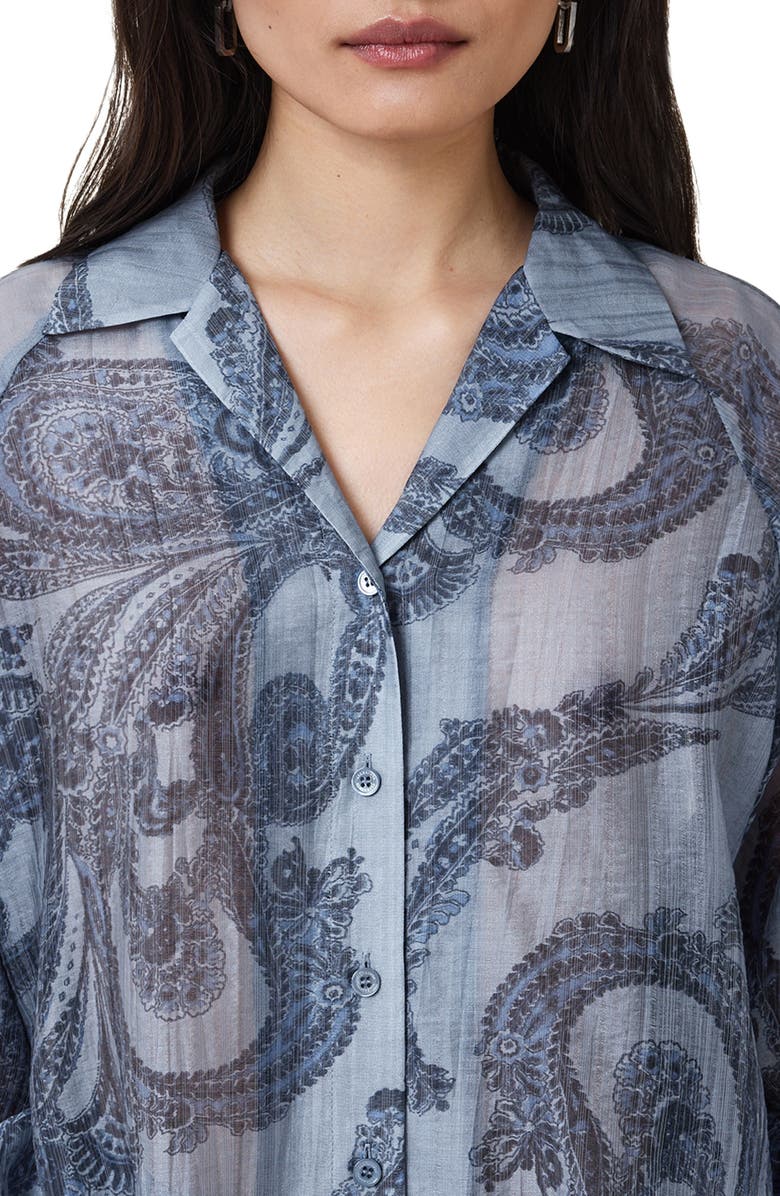 AllSaints Isla Paisley Button-Up Shirt, Alternate, color,
