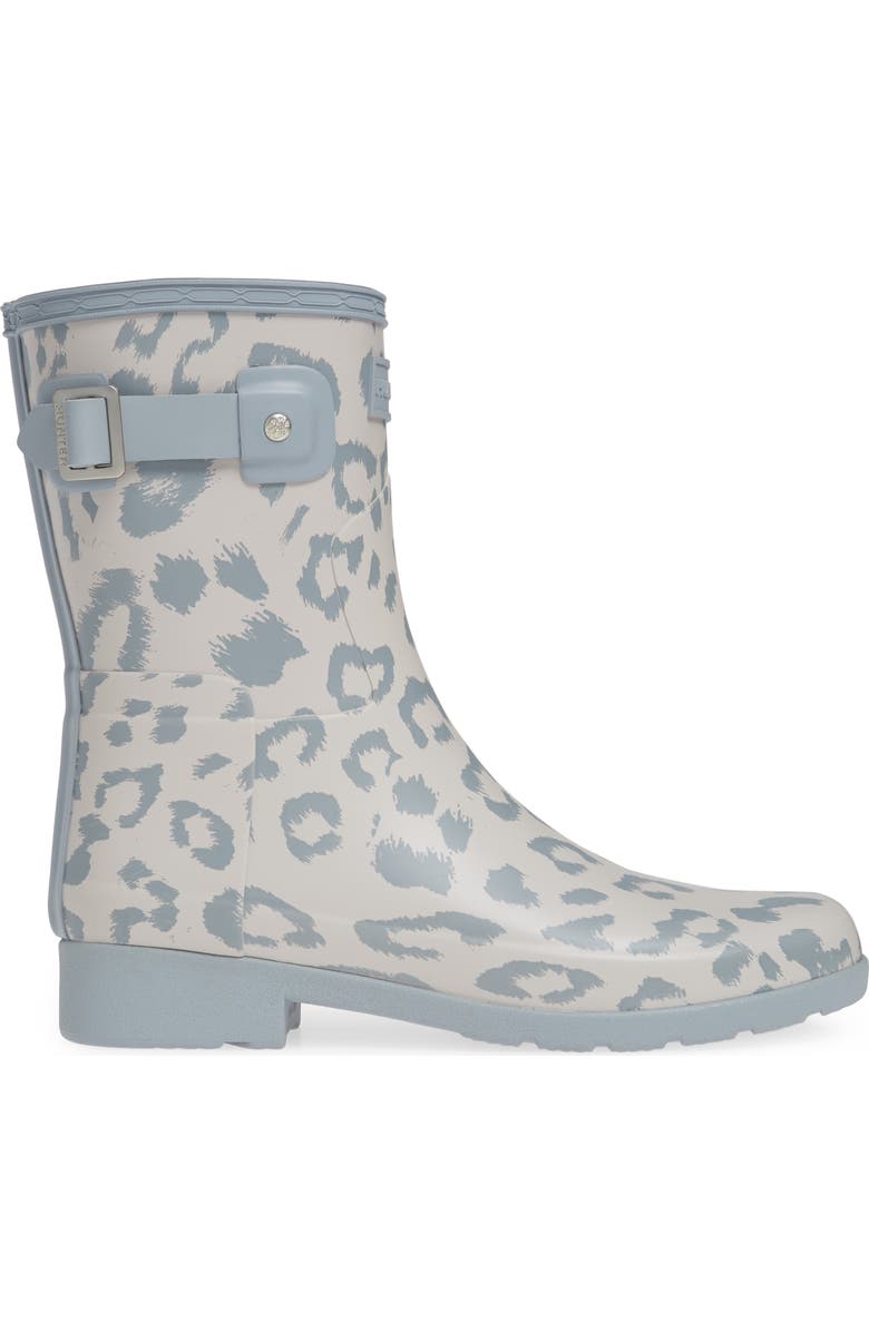Hunter Original Leopard Print Refined Short Rain Boot, Alternate, color,