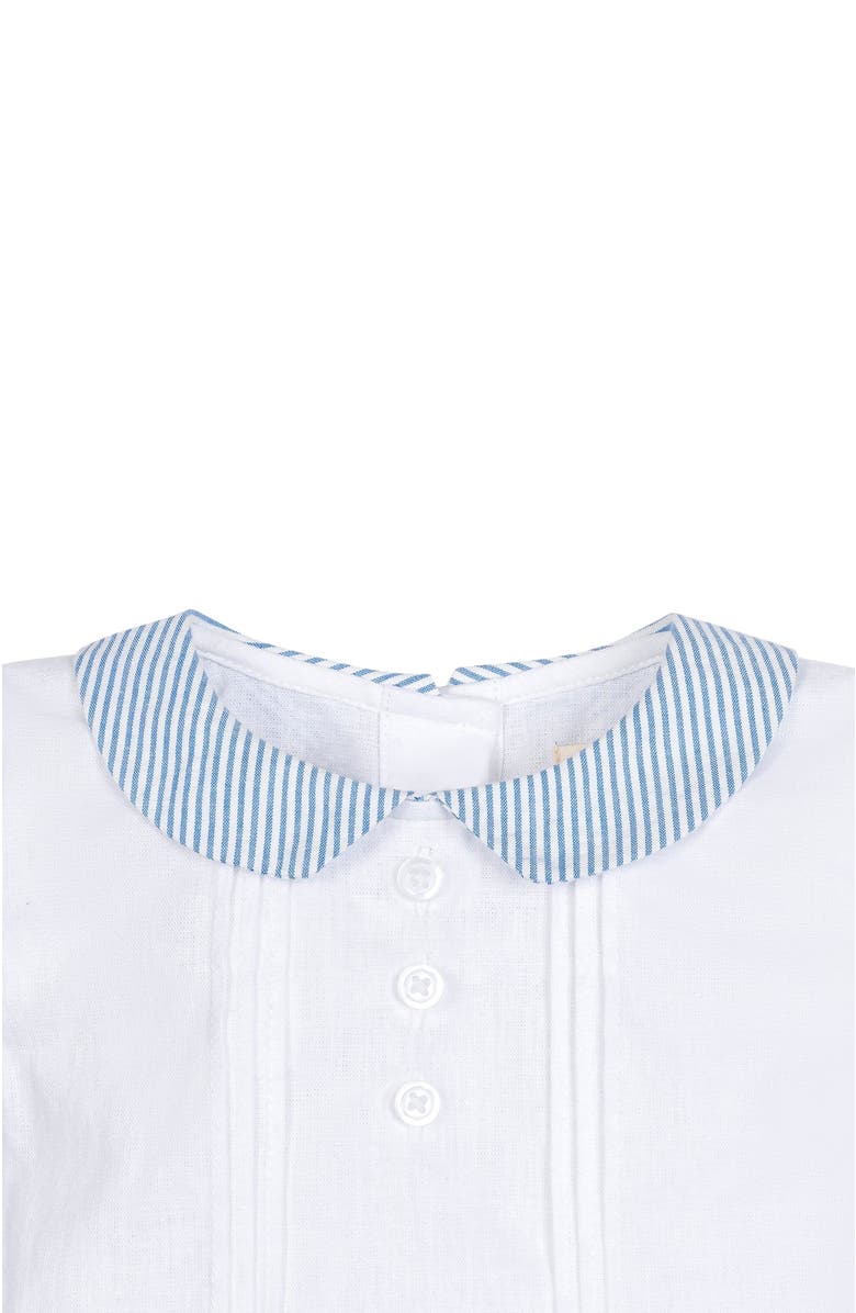 Hope & Henry Baby Peter Pan Shirt and Short Set, Infant, Alternate, color, Blue Seersucker