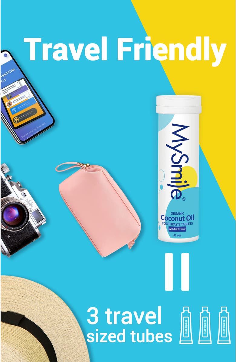 MySmile Toothpaste Tablets Toothpaste Bites, Alternate, color, White