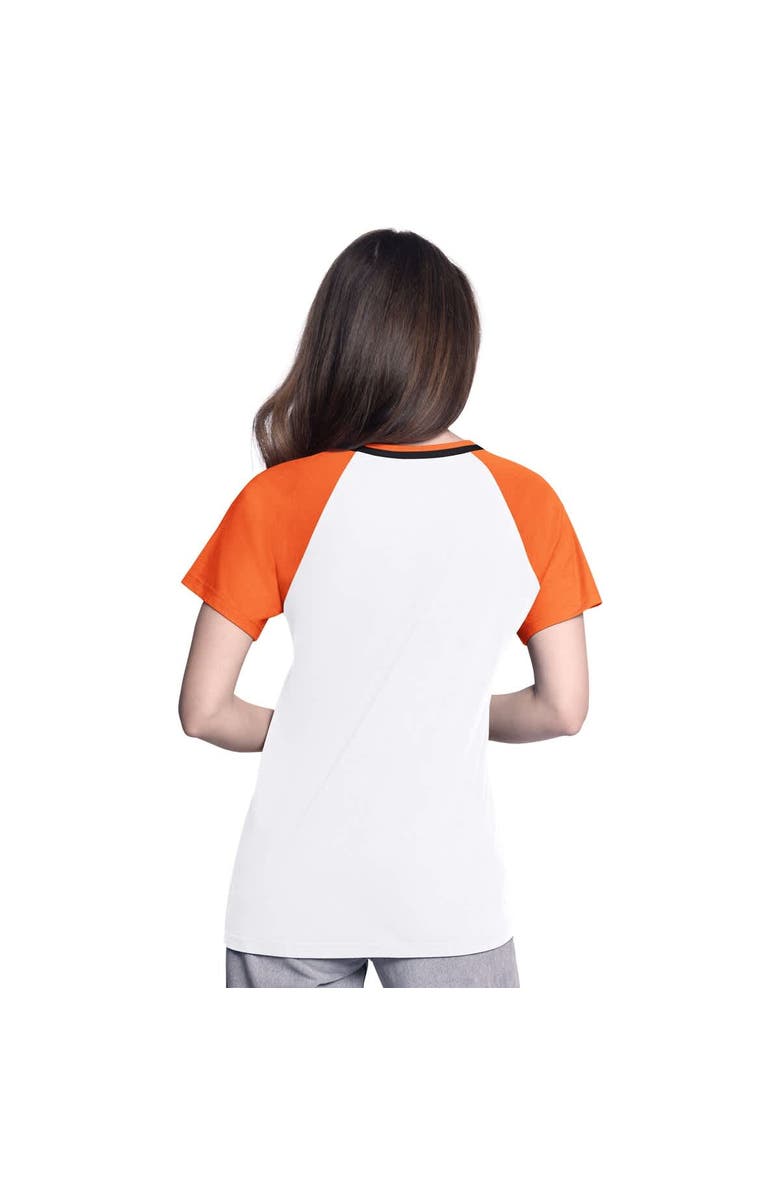 G-III 4HER BY CARL BANKS Women's G-III 4Her by Carl Banks  White/Orange Baltimore Orioles Ball Park Raglan V-Neck T-Shirt, Alternate, color, 