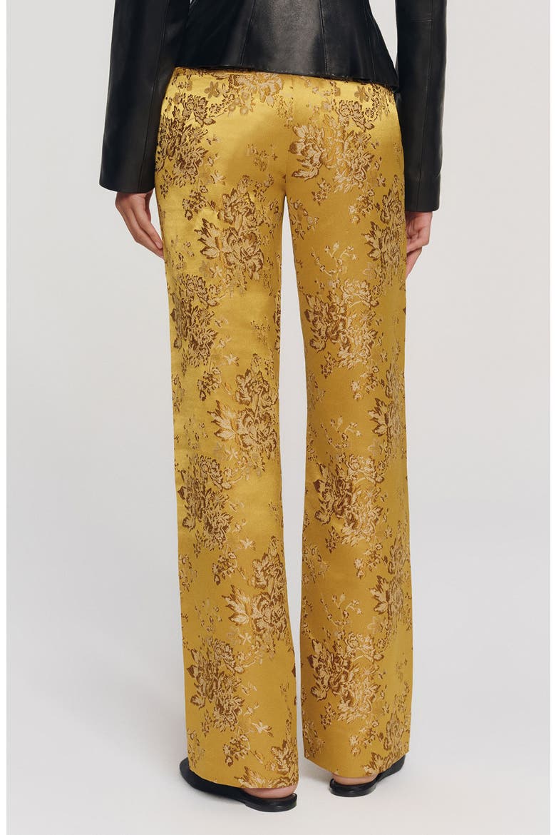 Vida Floral Brocade Satin Pants, Alternate, color, CHARTREUSE BROCADE