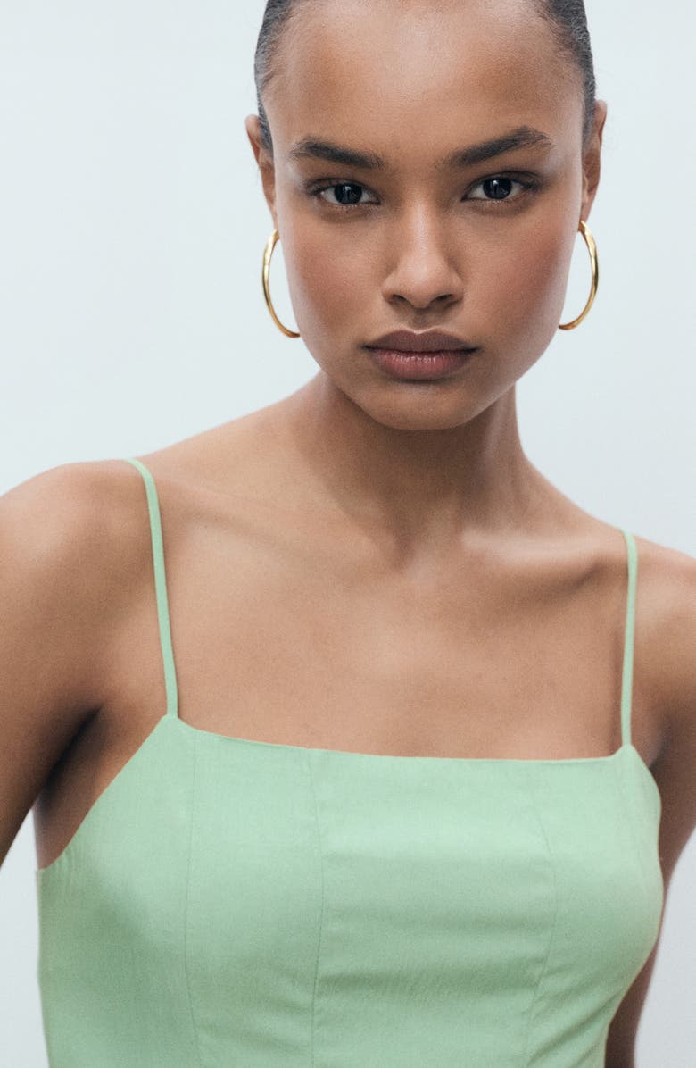 MANGO Pleated Midi Dress, Alternate, color, Mint Green