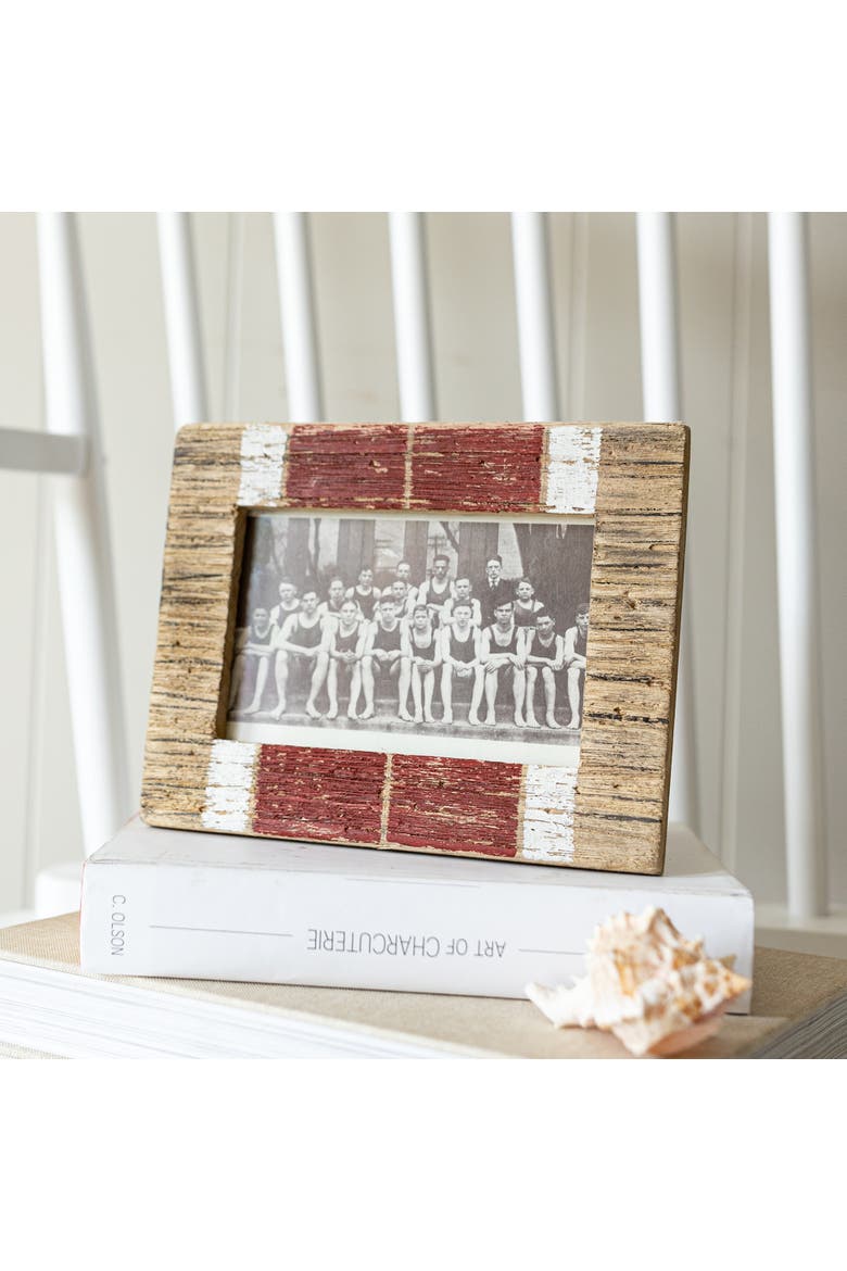 4x6 Inch Washed Driftwood Picture Frame Red Wood MDF & Glass, Alternate, color, Red