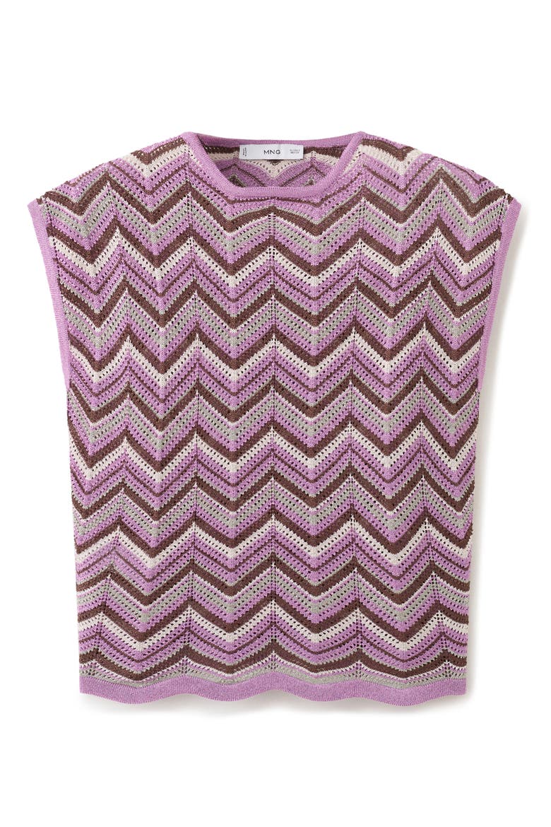 Open Stitch Zigzag Sweater, Alternate, color, PURPLE