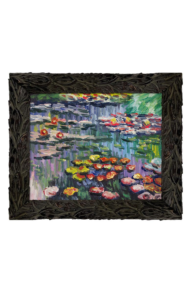 OVERSTOCK ART Water Lilies (Pink) by Claude Monet Canvas Wall Art, Main, color, 