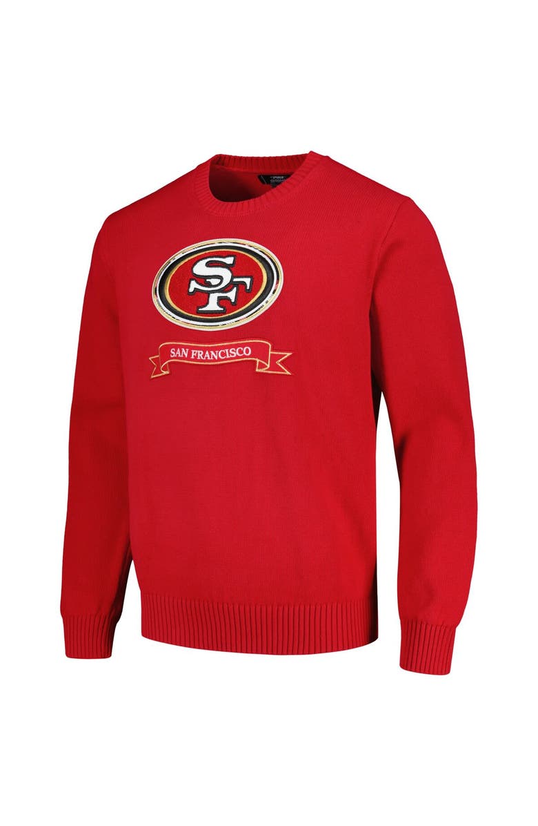 PRO STANDARD Men's Pro Standard Scarlet San Francisco 49ers Prep Knit Sweater, Alternate, color,