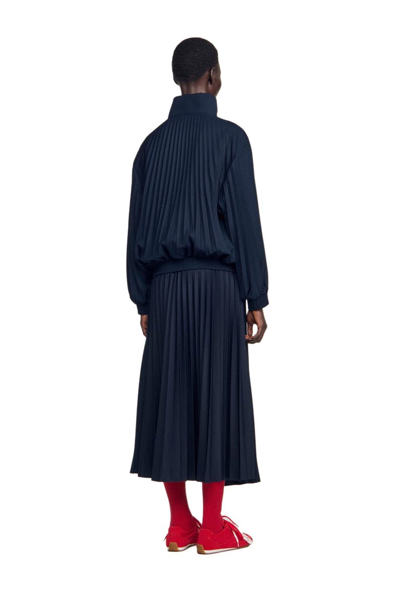 Pleated jacket, Alternate, color, Navy blue
