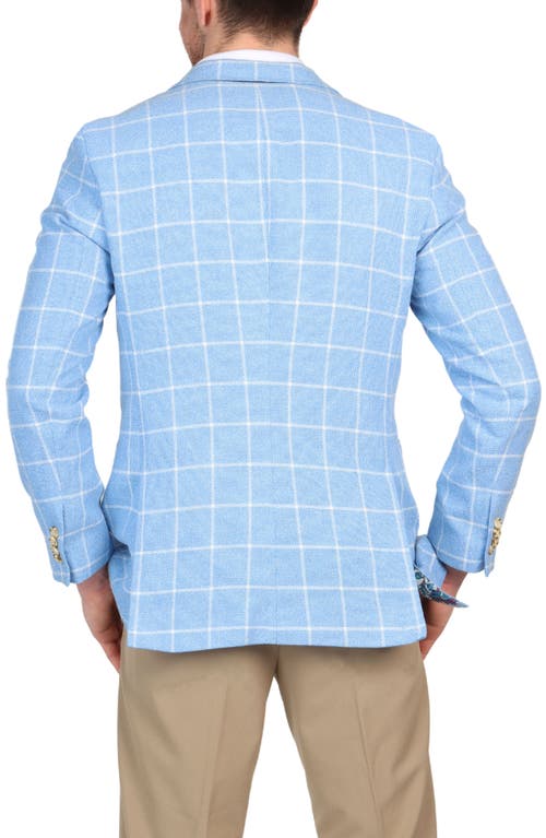 Tailorbyrd Textured Yarn Dyed Windowpane Sport Coat In Light Blue