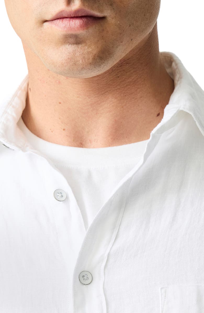 Rodd & Gunn Palm Beach Sports Fit Short Sleeve Linen Button-Up Shirt, Alternate, color, Snow