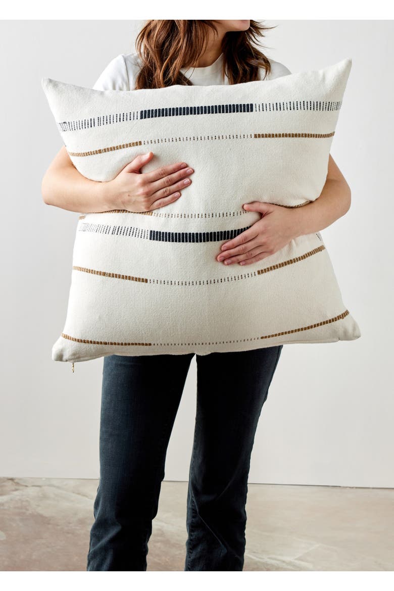 Mason Hand-Loomed Cotton Pillow, Alternate, color, Natural