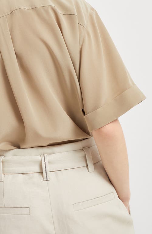 Shop Brunello Cucinelli Corset Cigarette Trousers In Beige