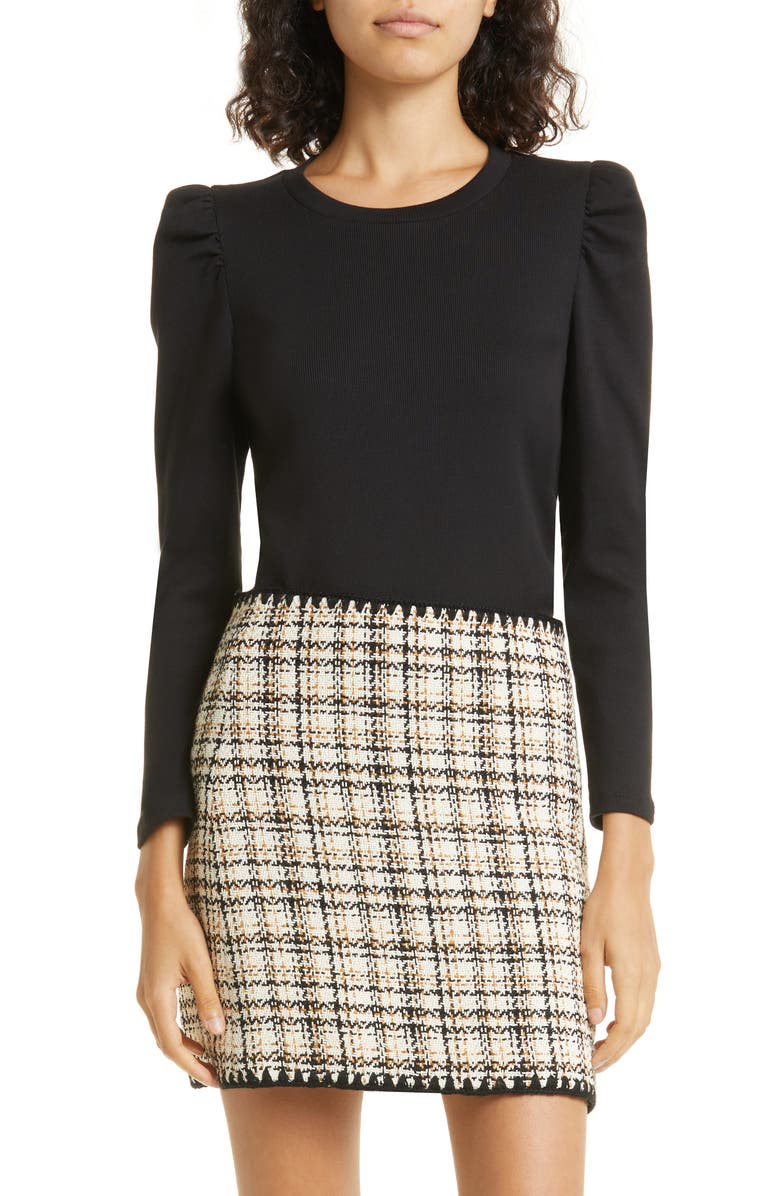 Veronica Beard Britney Rib Top, Main, color, Black