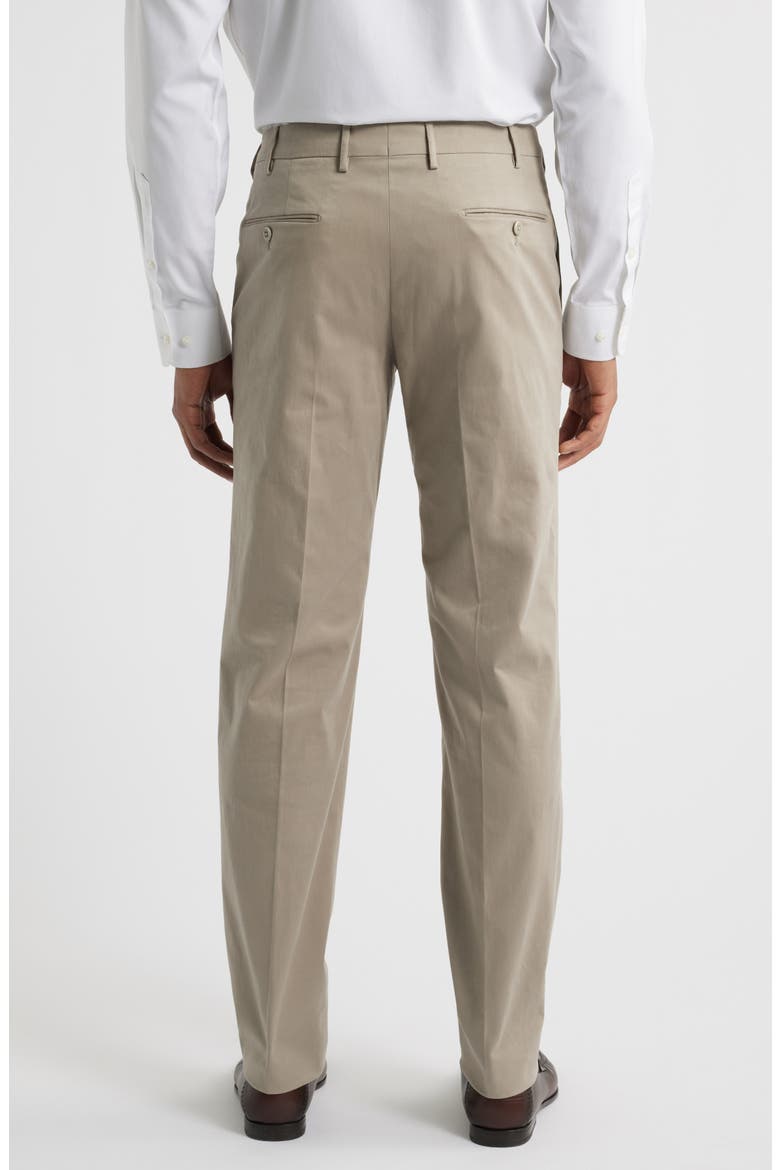 Parker Flat Front Stretch Cotton Pants, Alternate, color, STONE