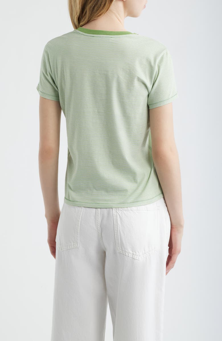 FRAME The Stripe Cotton Baby Tee, Alternate, color, Jade Green Multi