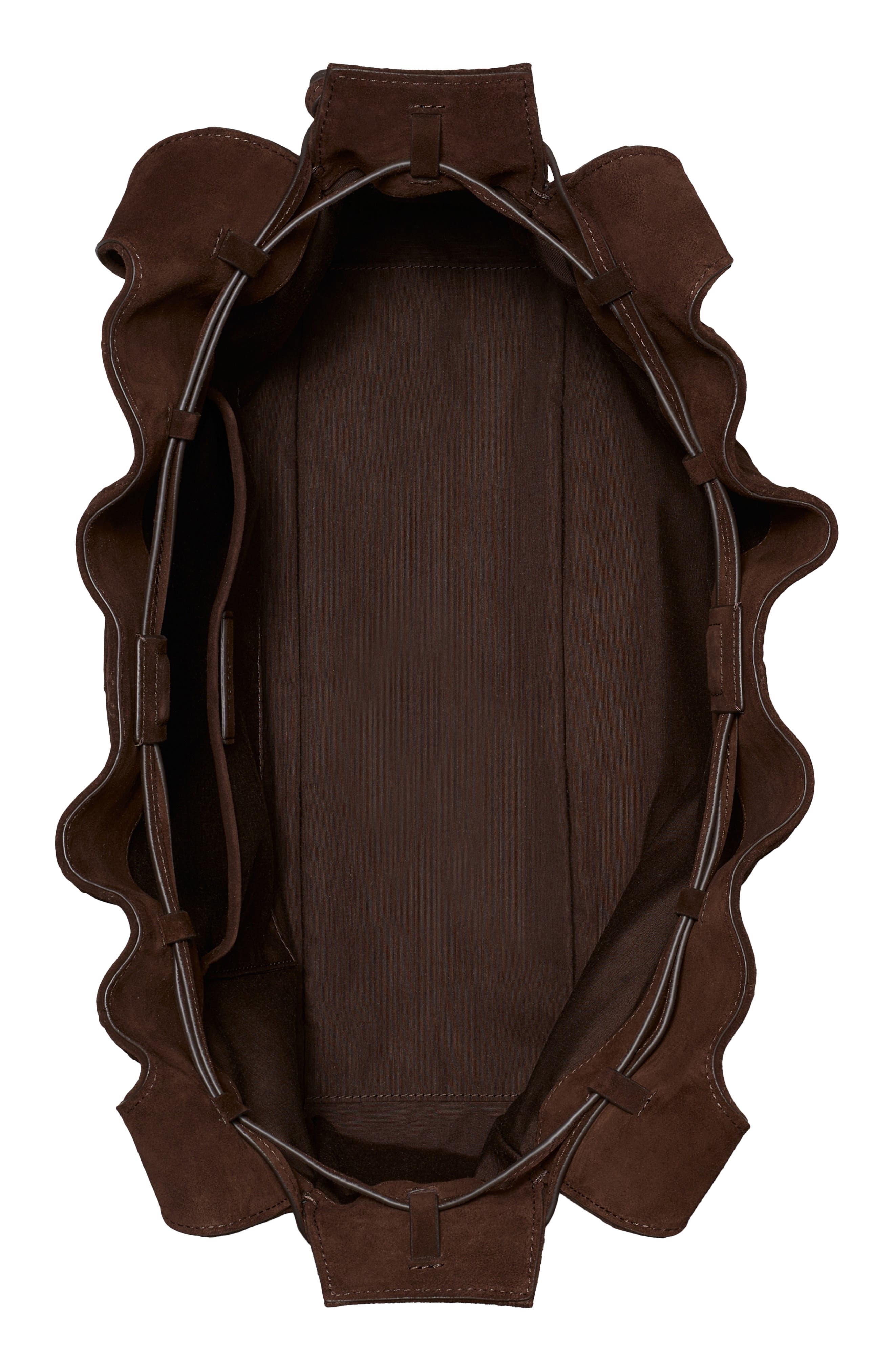Tory Burch Large Fleming Suede Tote, Alternate, color, Dark Cocoa