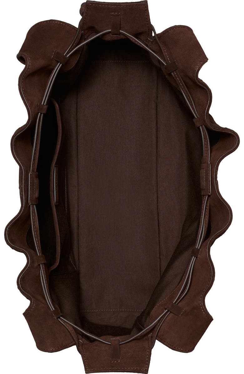 Tory Burch Large Fleming Suede Tote, Alternate, color, Dark Cocoa