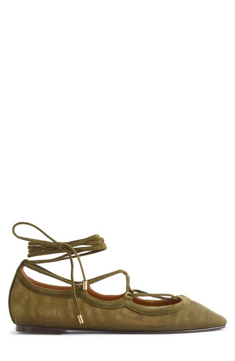 The Greta Lace-Up Ballet Flat (Women)