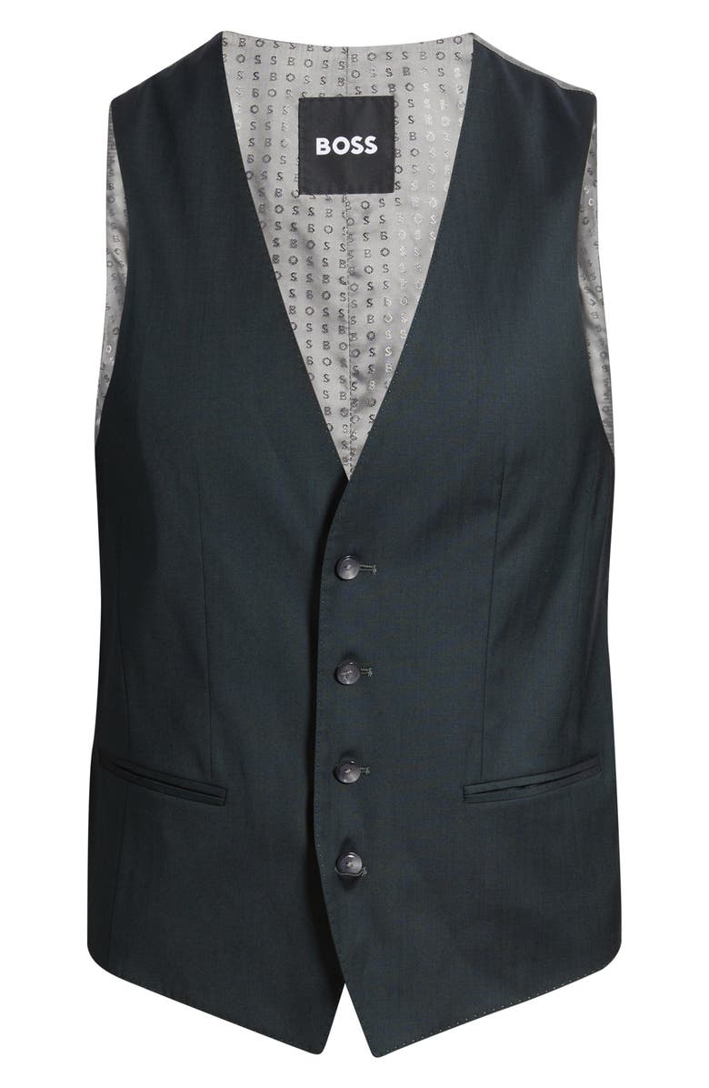 BOSS Huge Virgin Wool Blend Vest, Alternate, color, Open Green