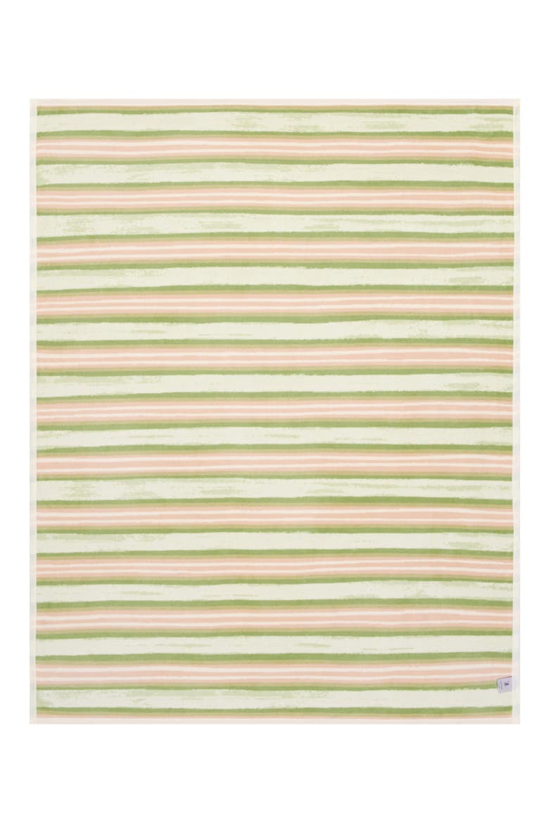 Watercolor Stripe Throw Blanket, Alternate, color, GREEN