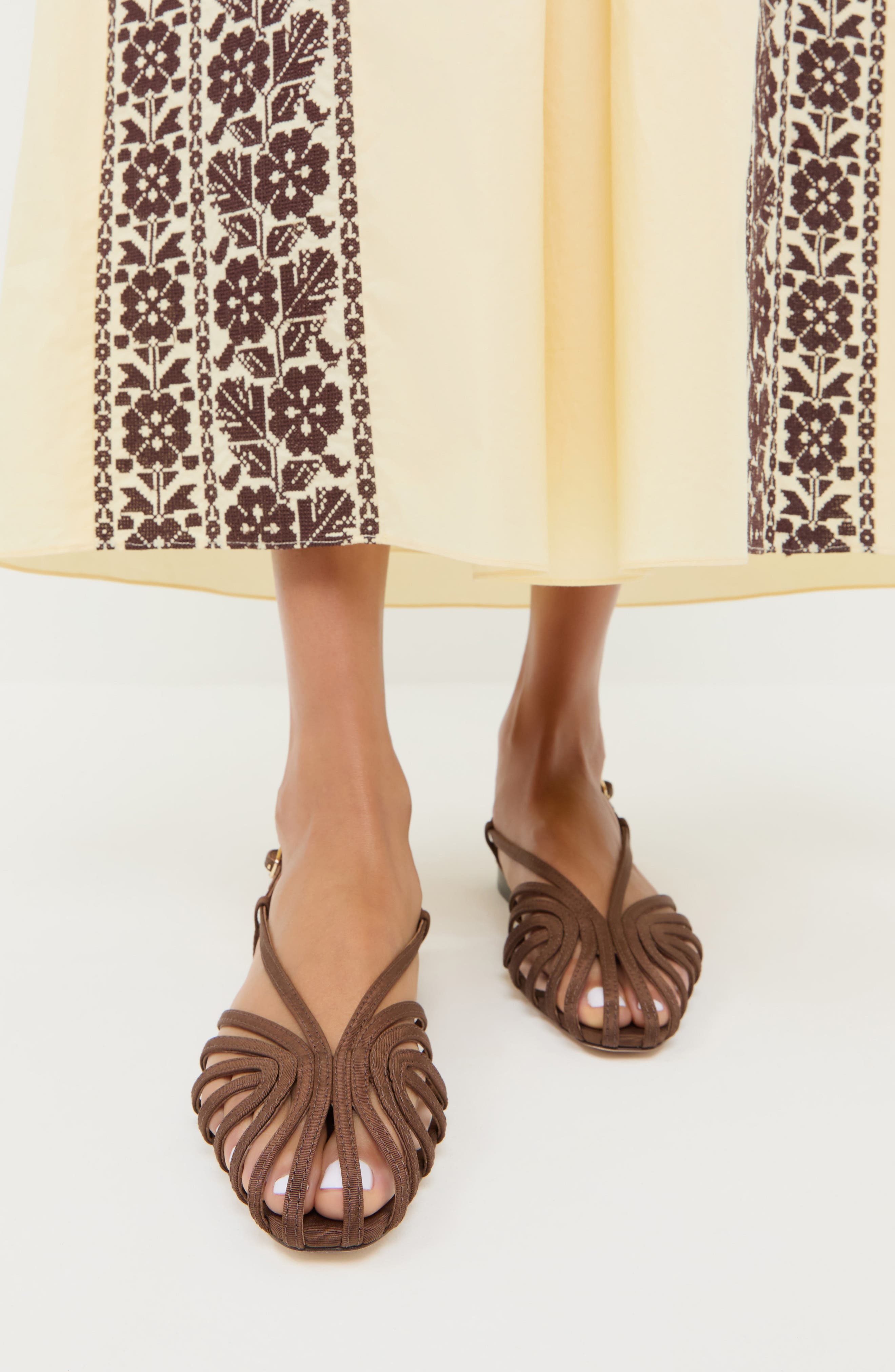 Loeffler Randall Devon Lattice Slingback Sandal, Alternate, color, Chocolate