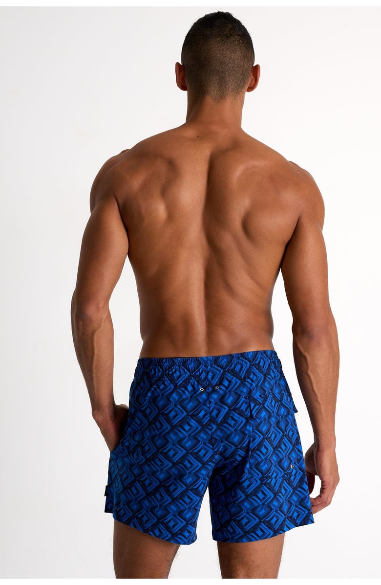 SHAN Classic fit stretch swim trunks, Alternate, color, Print