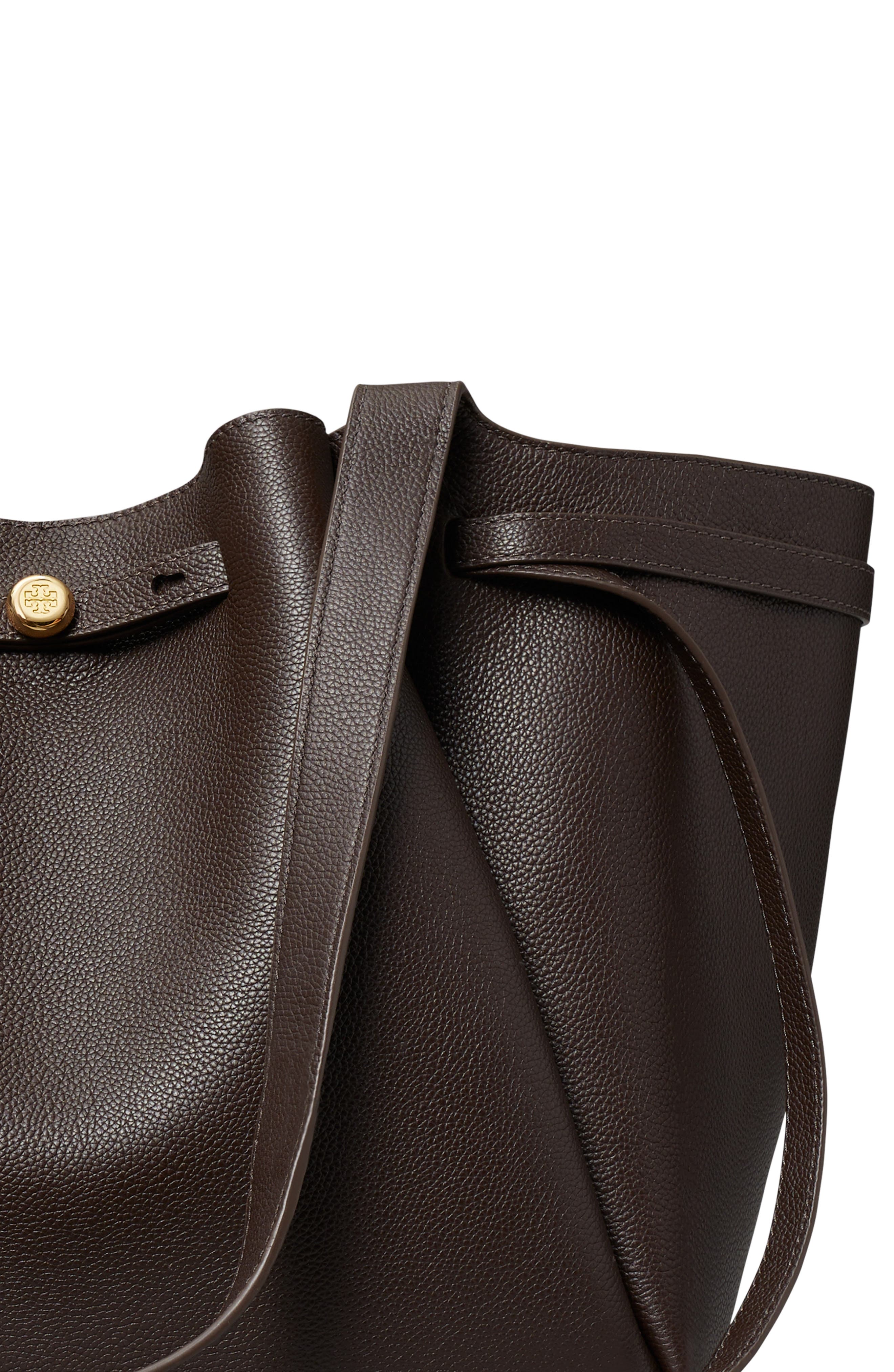 Romy Leather Tote, Alternate, color, DEEP BROWN