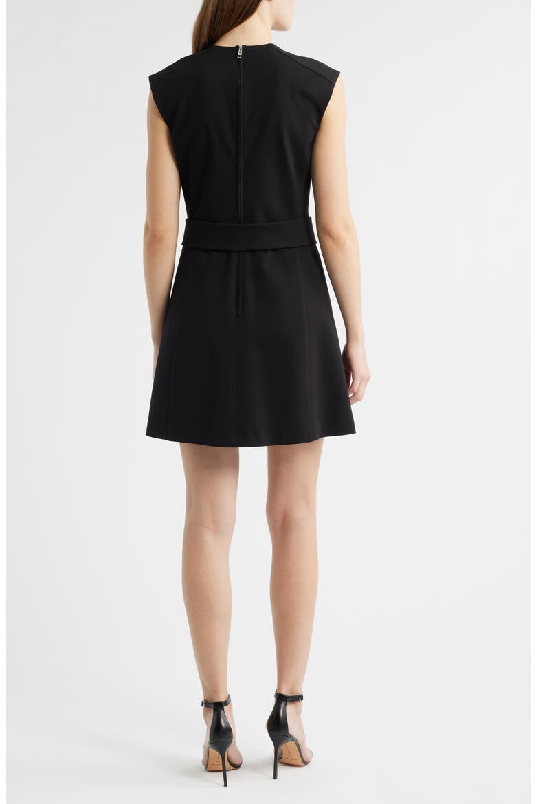 Dumia Belted A-Line Dress, Alternate, color, BLACK