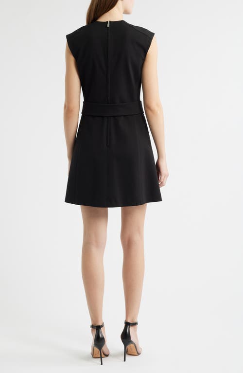 Hugo Boss Boss Dumia Belted A-line Dress In Black