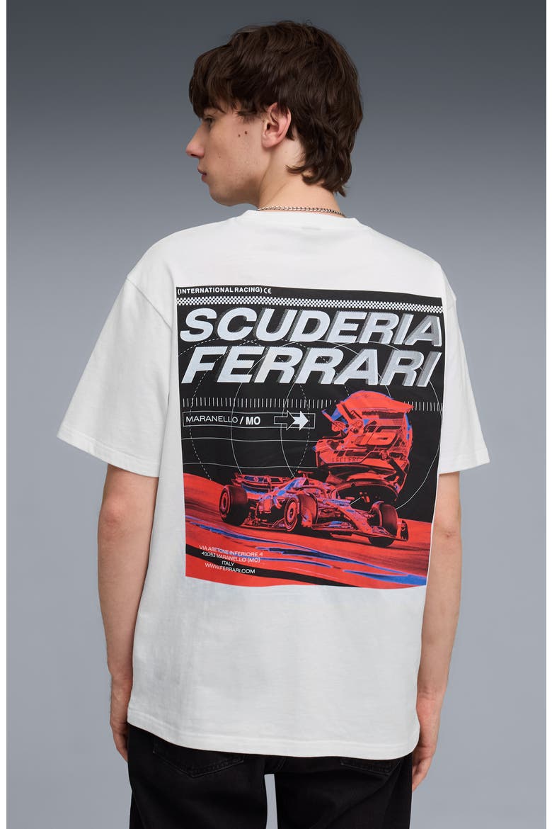 Scuderia Ferrari Cotton Graphic T-Shirt, Alternate, color, PUMA WHITE