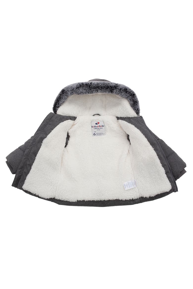 Cozy Fleece Lined Warm Winter Coat with Hood, Alternate, color, Winter Grey