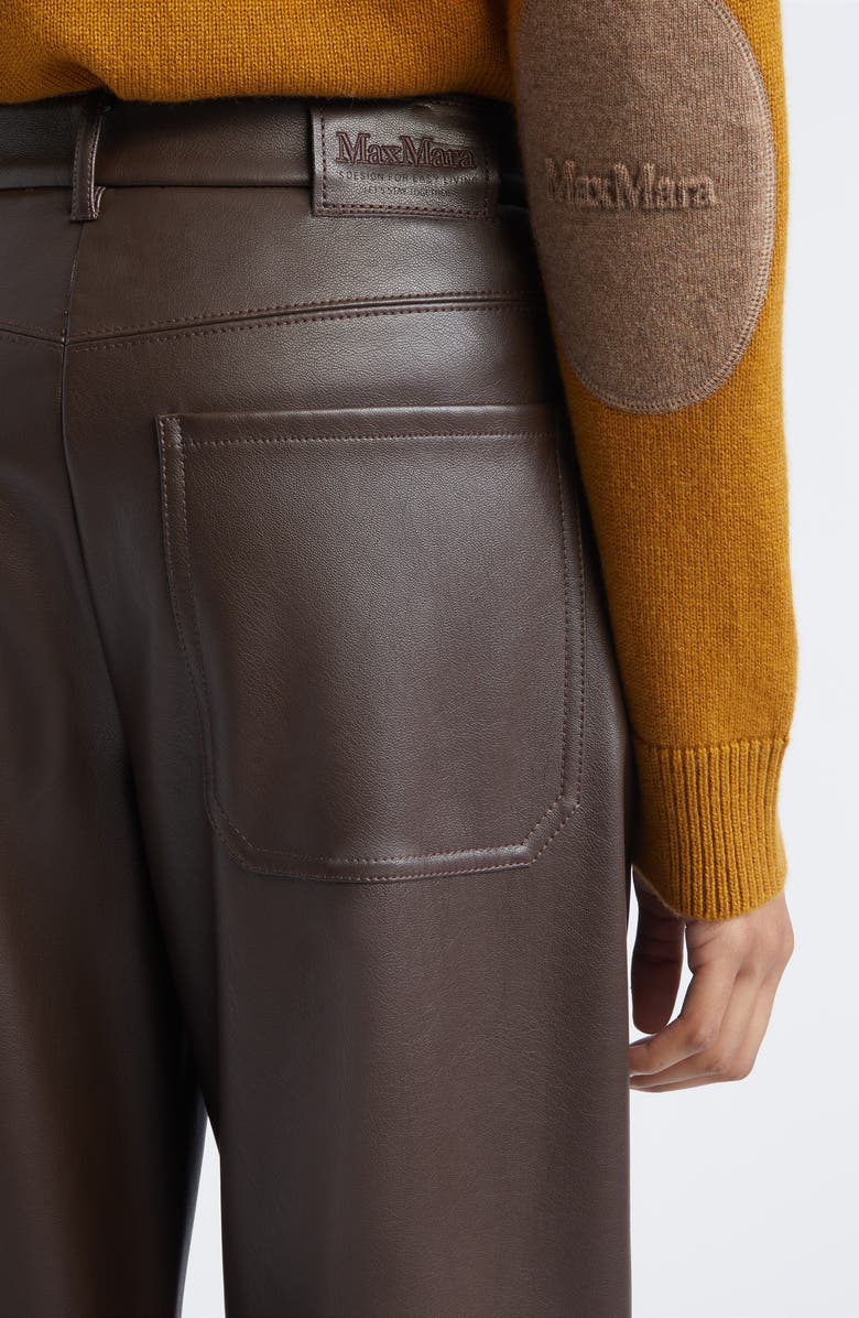 Max Mara Sospiro Faux Leather Pants, Alternate, color, Chocolate
