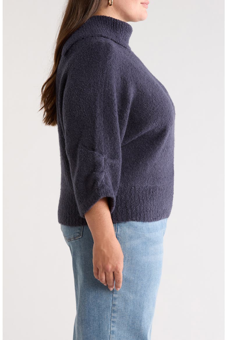 Dolman Blouson Sleeve Sweater, Alternate, color, BLUE CHARCOAL