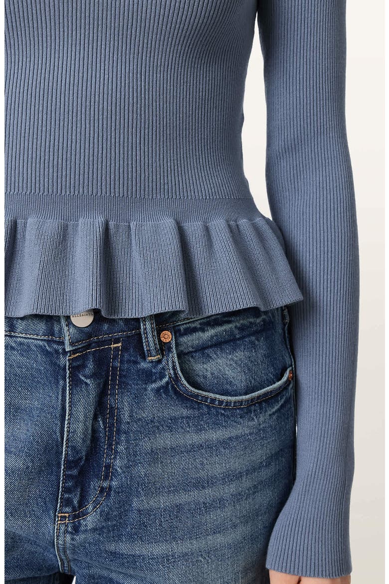Jas Rib Knit Peplum Sweater, Alternate, color, LUNA BLUE