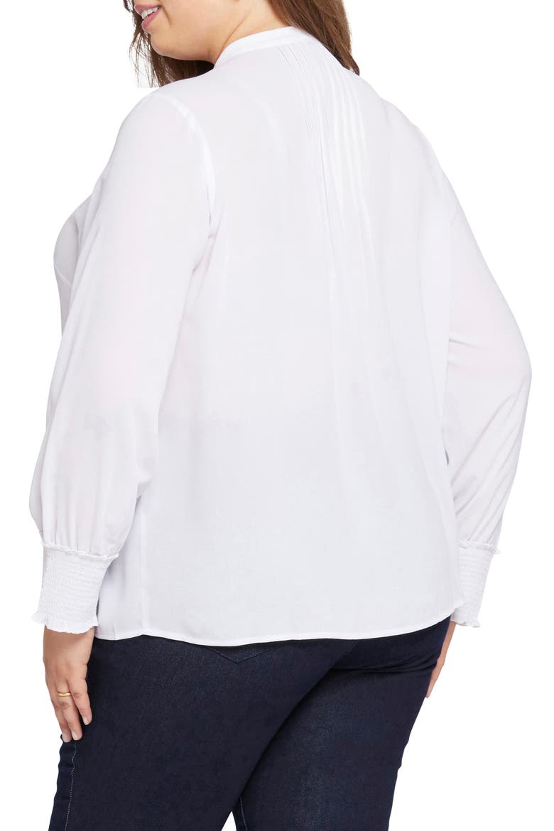 Pleat Smocked Peasant Blouse, Alternate, color, OPTIC WHITE
