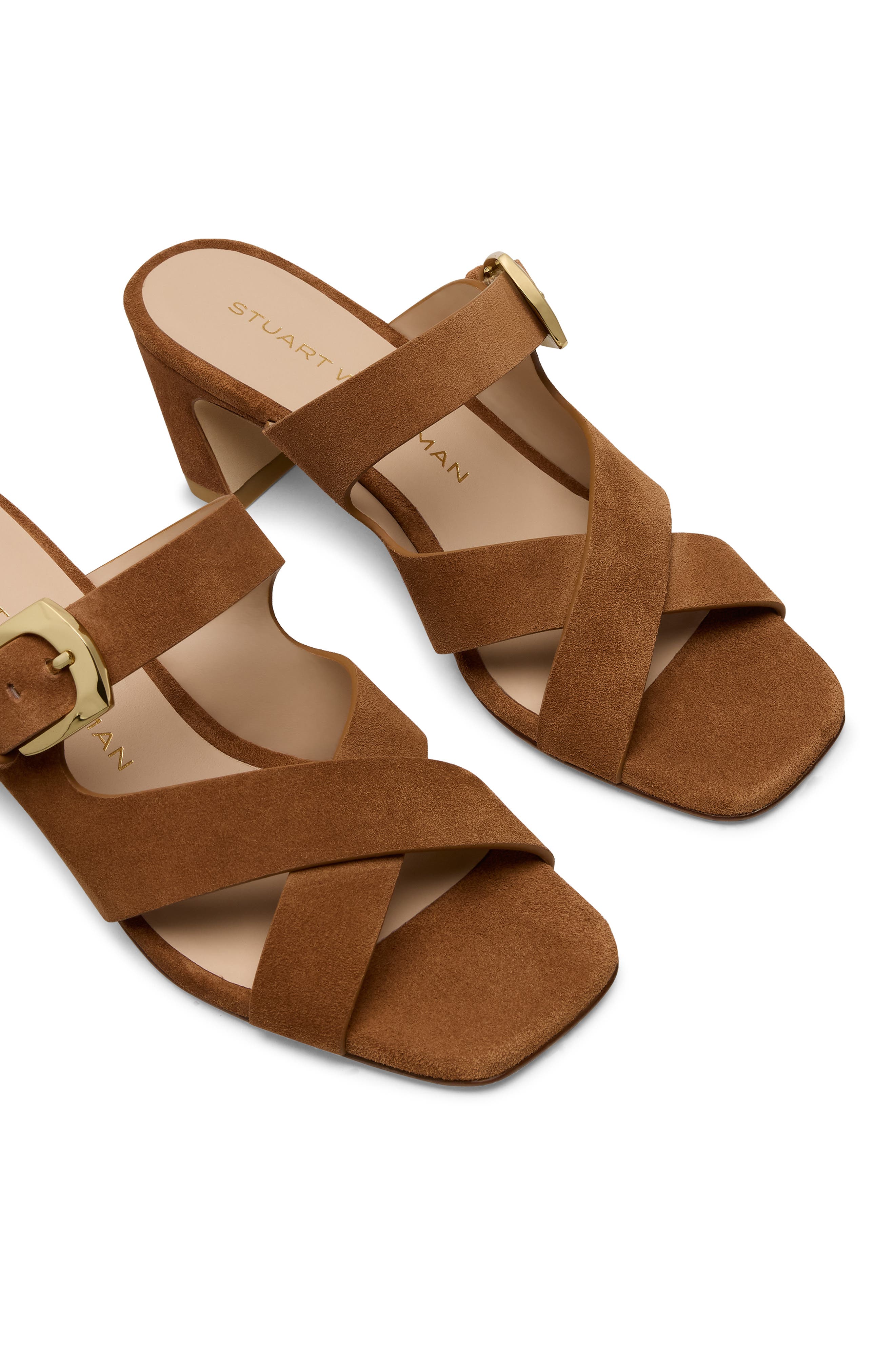 Stuart Weitzman Sai Slide 50, Alternate, color, New Camel