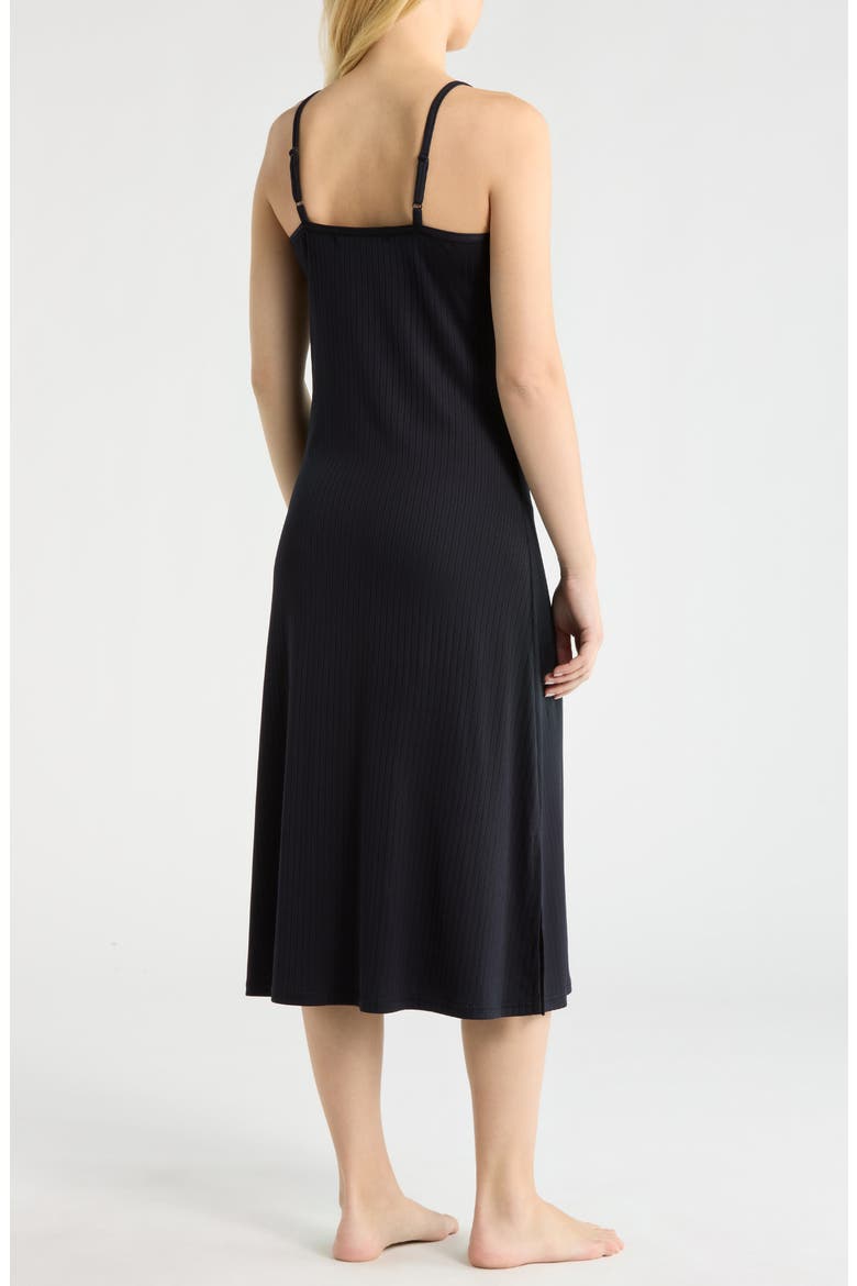 Rib Button Front Nightgown, Alternate, color, UTILITY BLUE