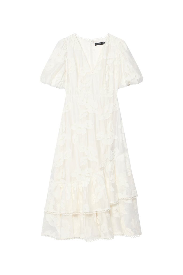 Cotton Blend Floral Maxi Dress, Alternate, color, Ivory