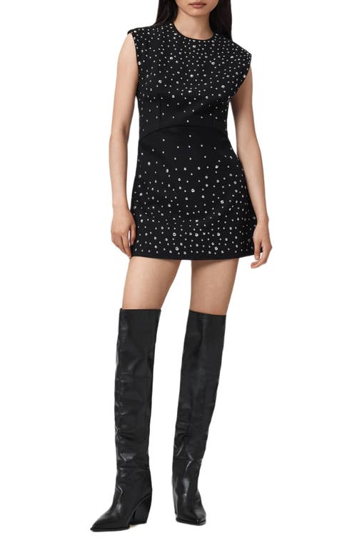 Allsaints Tamara Studded Minidress In Black