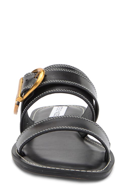 Steve Madden Sivan Slide Sandal In Black Leather