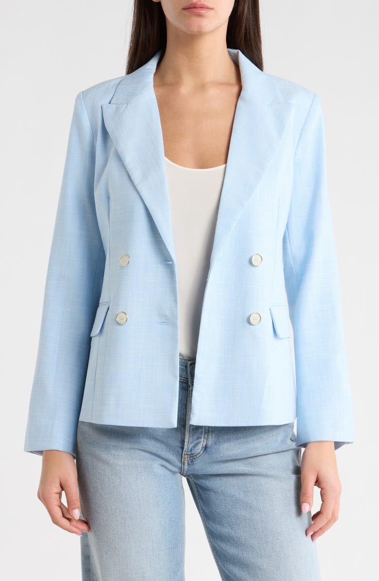 Vince Camuto Double Breasted Jacket, Main, color, Sky