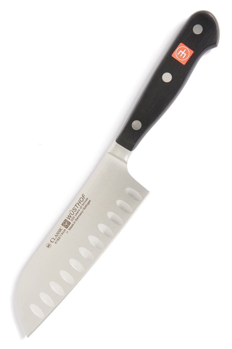 Classic Hollow Edge Santoku Knife, Main, color, BLACK