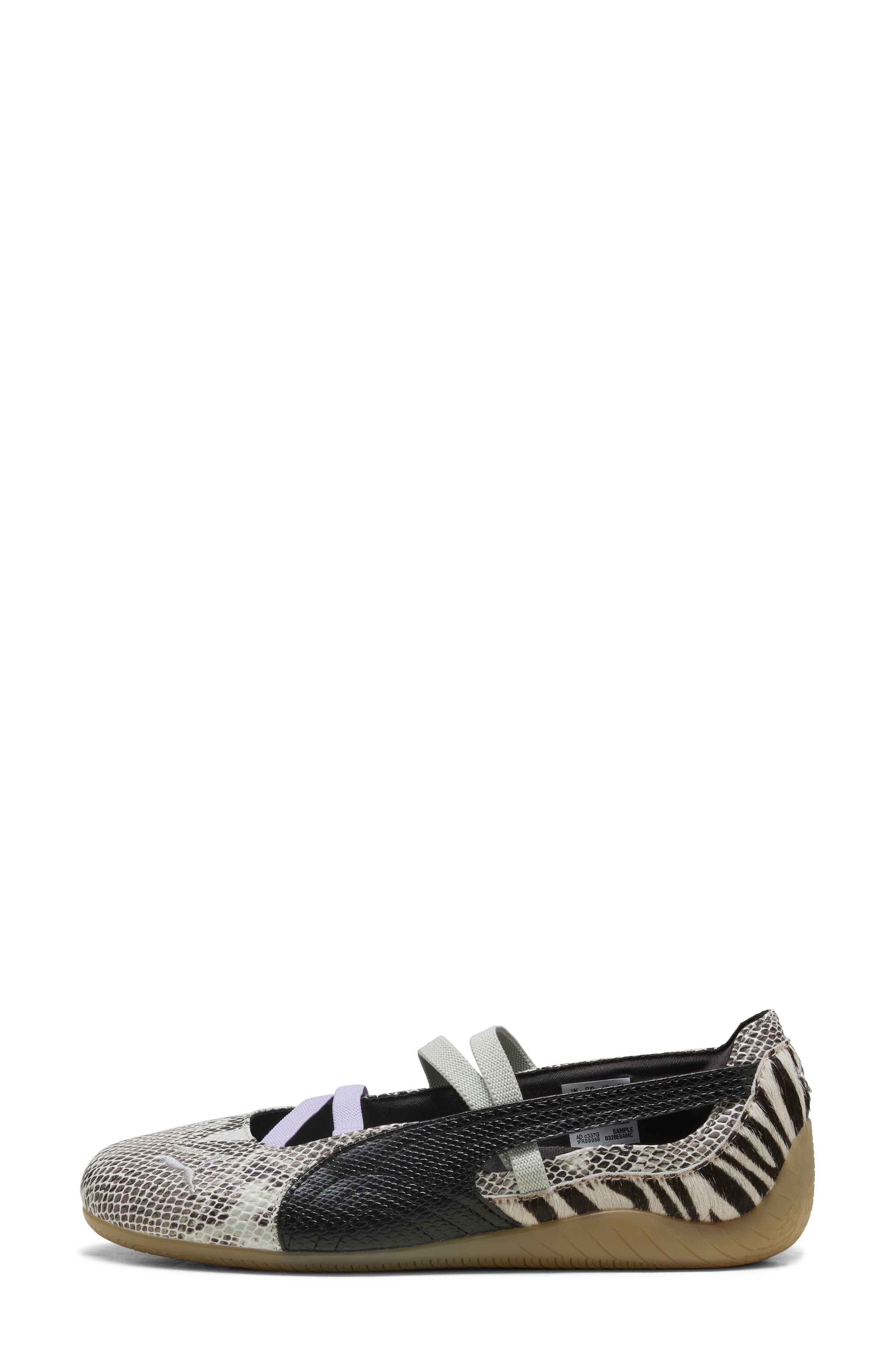 PUMA Speedcat Ballet Mixed Feel Genuine Calf Hair Sneaker, Alternate, color, Puma Black/ Cashew/ Lavender