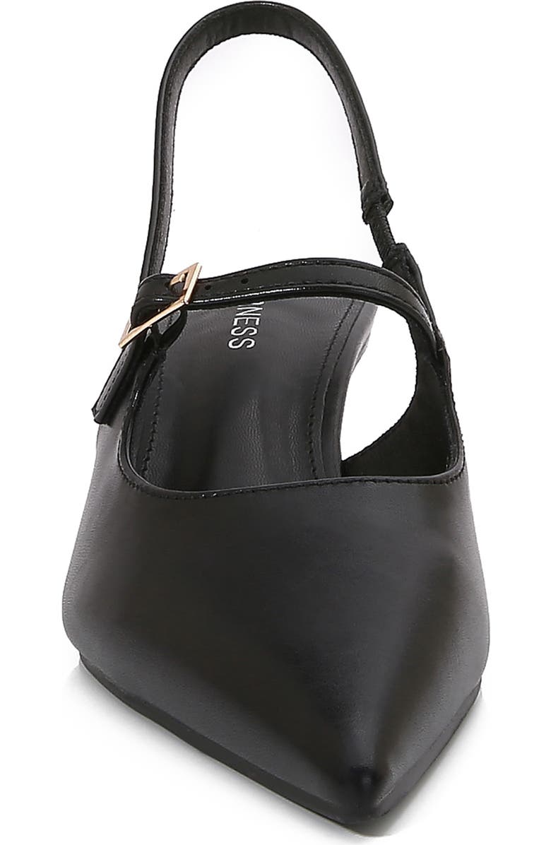 BERNESS Corrie Pointed Toe Buckle Slingback Kitten Heel Pump, Alternate, color, Black