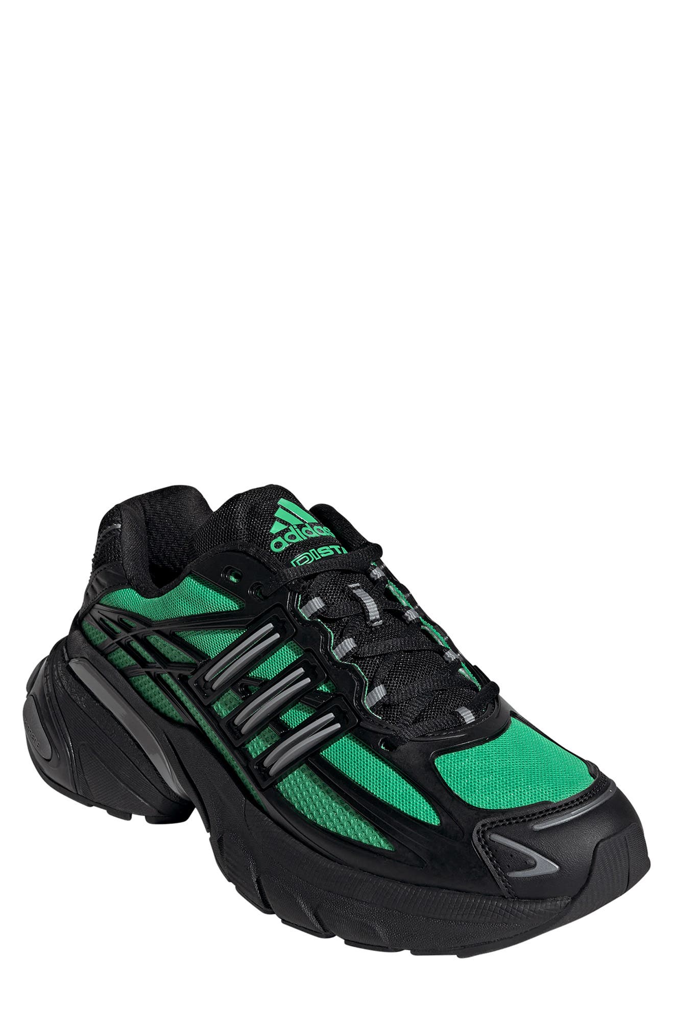 adidas Gender Inclusive Adistar Cushion XLG 2.0 Sneaker, Main, color, Green/ Core Black/ Iron Met